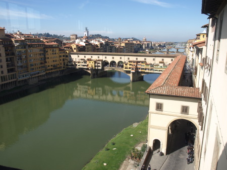 The Ponte Vecchio as seen from the Uffizi