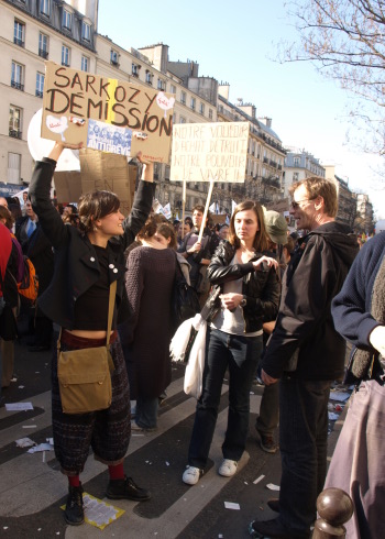 Spirited and creatively dressed Parisian protester (most of them were quite turned out.)